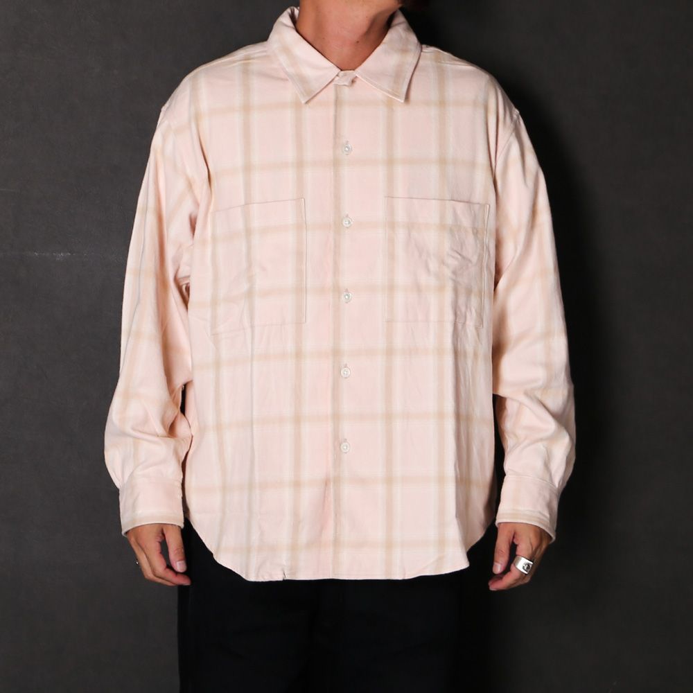 Ombre Check Flannel Shirt - Pink / オンブレチェックフランネルシャツ / SN-628B