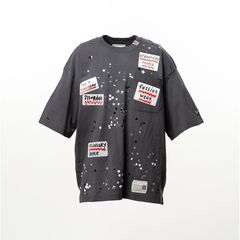 Embellished Sticker Tee - BLACK / エンブリッシュド ステッカー Tシャツ / A16TS592