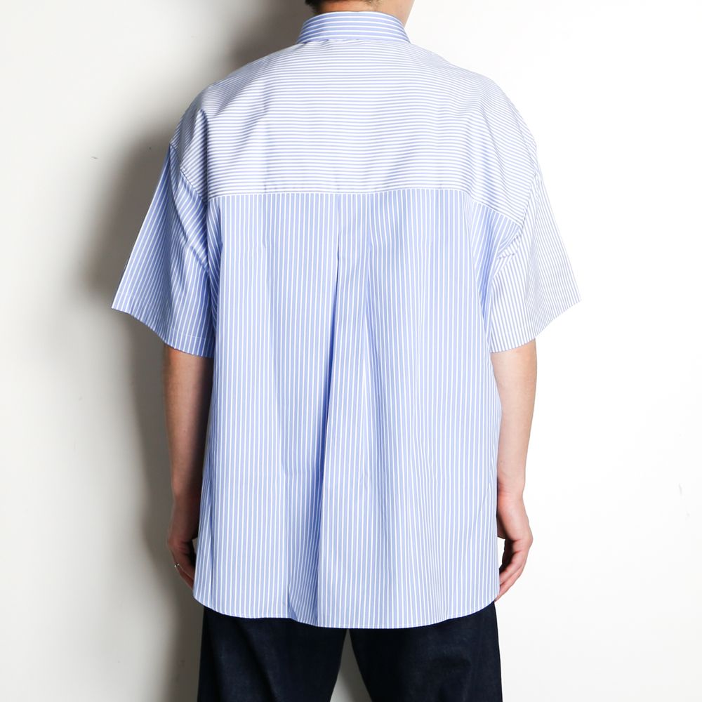Short sleeve hidden BD shirt - Crazy stripe / 半袖シャツ クレイジーストライプ / SN-429A