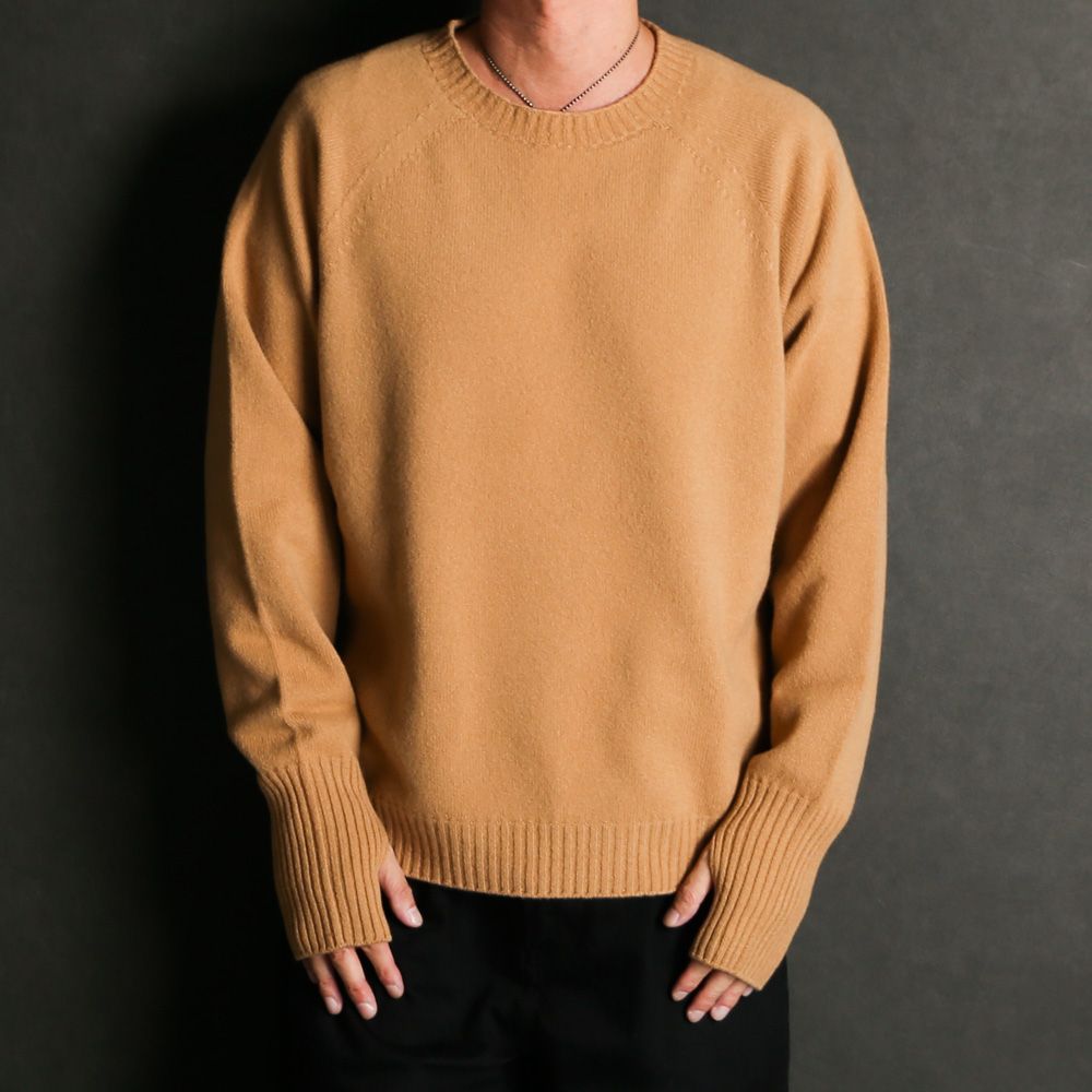 Seamless knit sweater - Wool & cashmere & silk / シームレス クルーネックセーター - ウール & カシミヤ & シルク / SN-592G