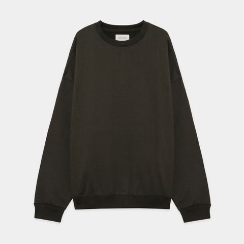 【ラスト1点-サイズ1】 HUGE SWEAT - DARK OLIVE / オーガニックコットンヘビー吊裏毛 - ヒュージスウェット / A25A06CS01C