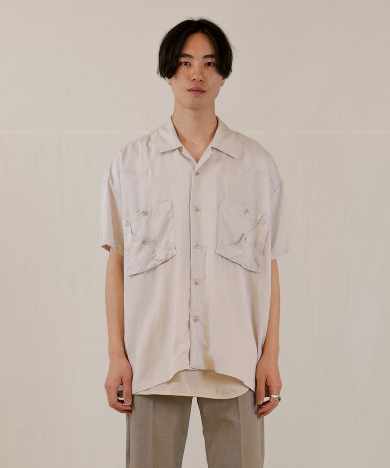 TE TWILL WIDE WESTERN H/S SH / ウエスタンヨーク ワイドシルエットシャツ / 379116