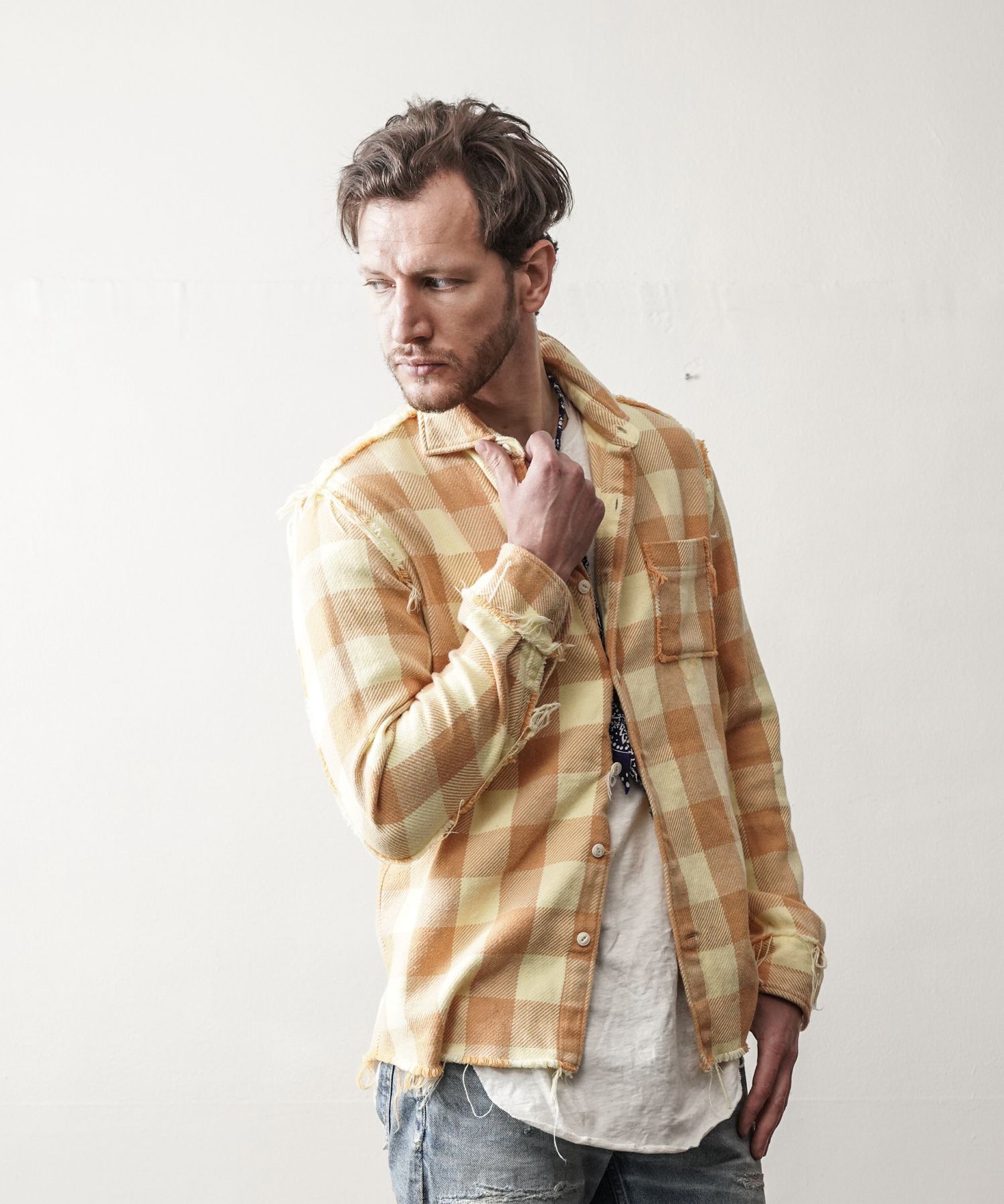 Buffalo PLAID FRINGE SHIRTS / フリンジ バッファローチェック シャツ / TSH-F2105