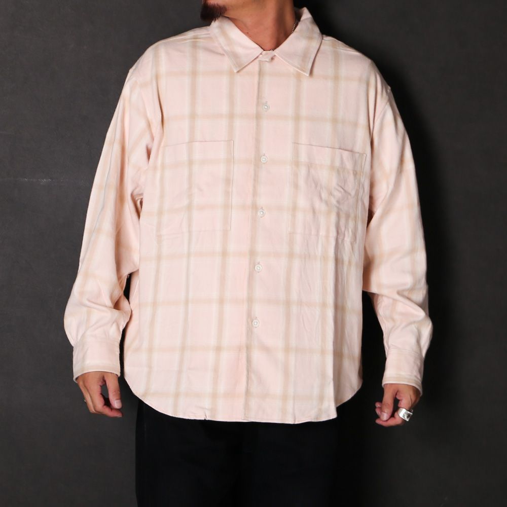 Ombre Check Flannel Shirt - Pink / オンブレチェックフランネルシャツ / SN-628B