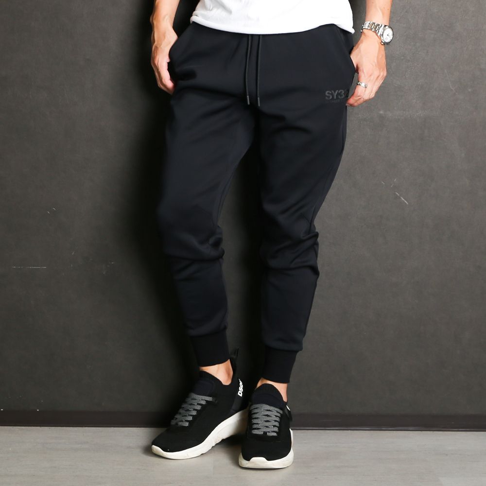 SY32 by SWEET YEARS - DOUBLE KNIT EMBOSS LOGO LONG PANTS 