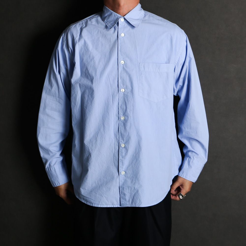 REGULAR COLLAR SHIRT - SAXE / オーガニックコットンシルク120/2タイプライター - レギュラーカラーシャツ / M25C13SH01C