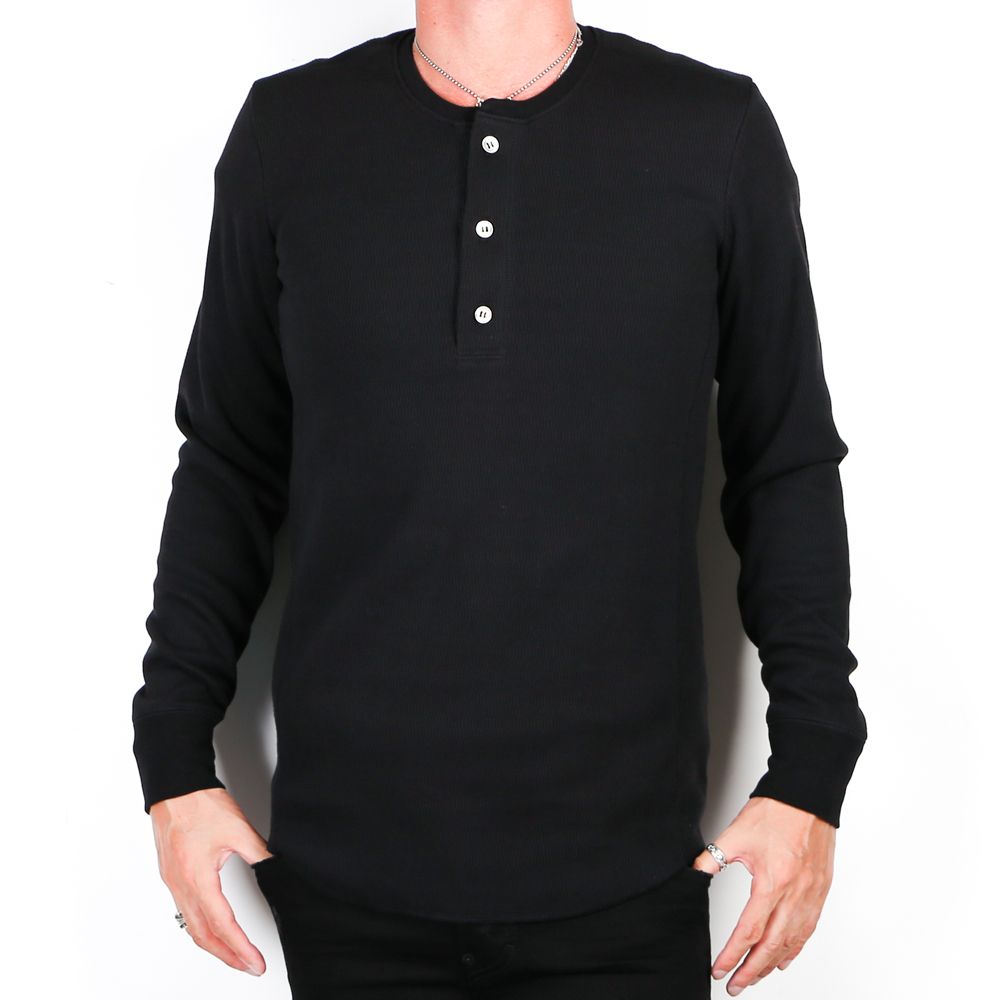 henley long-T(back boa) / ボアフリース ヘンリーネックTシャツ / 7907 lj88s