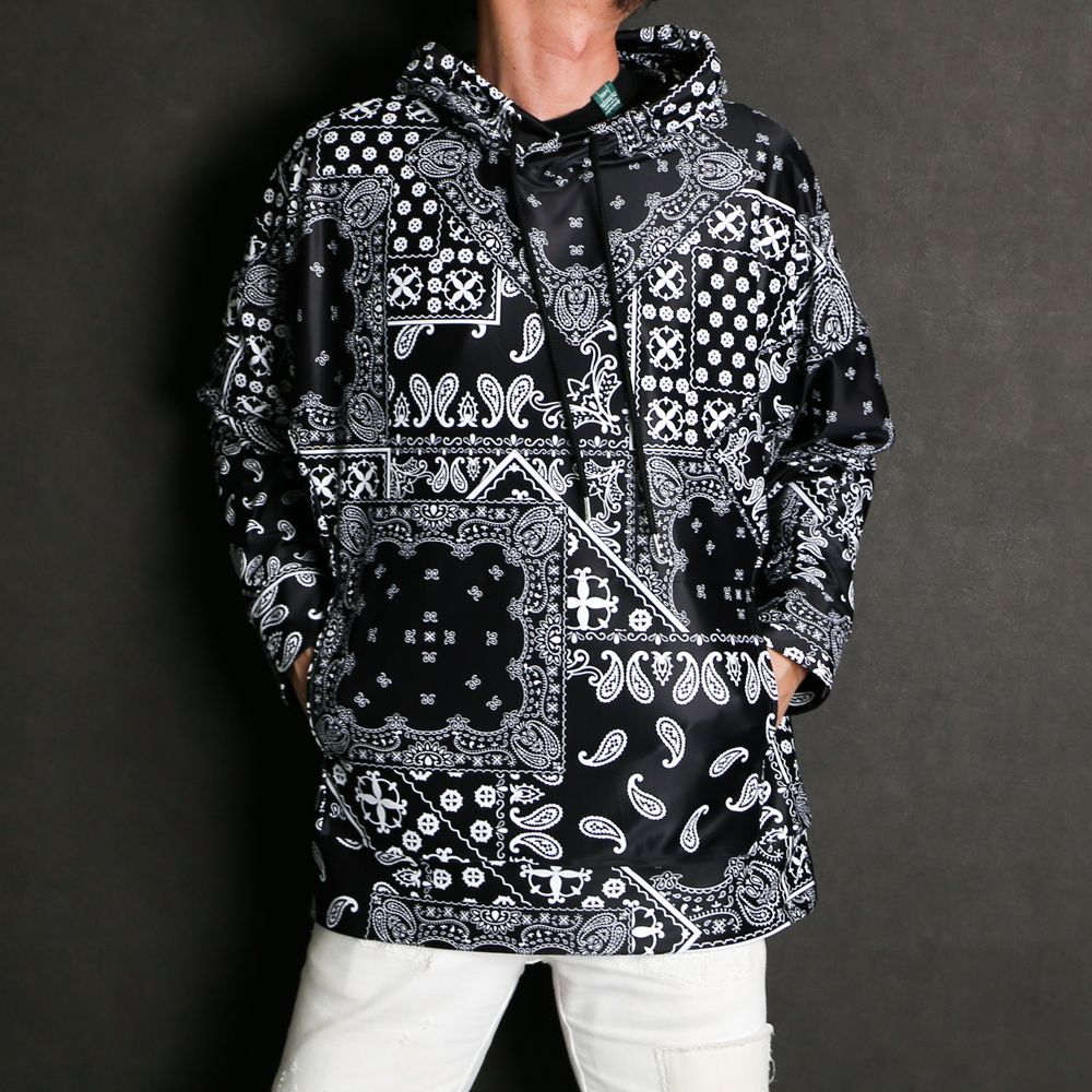 RESOUND CLOTHING - BANDANA RUSH loose hoodie / バンダナ