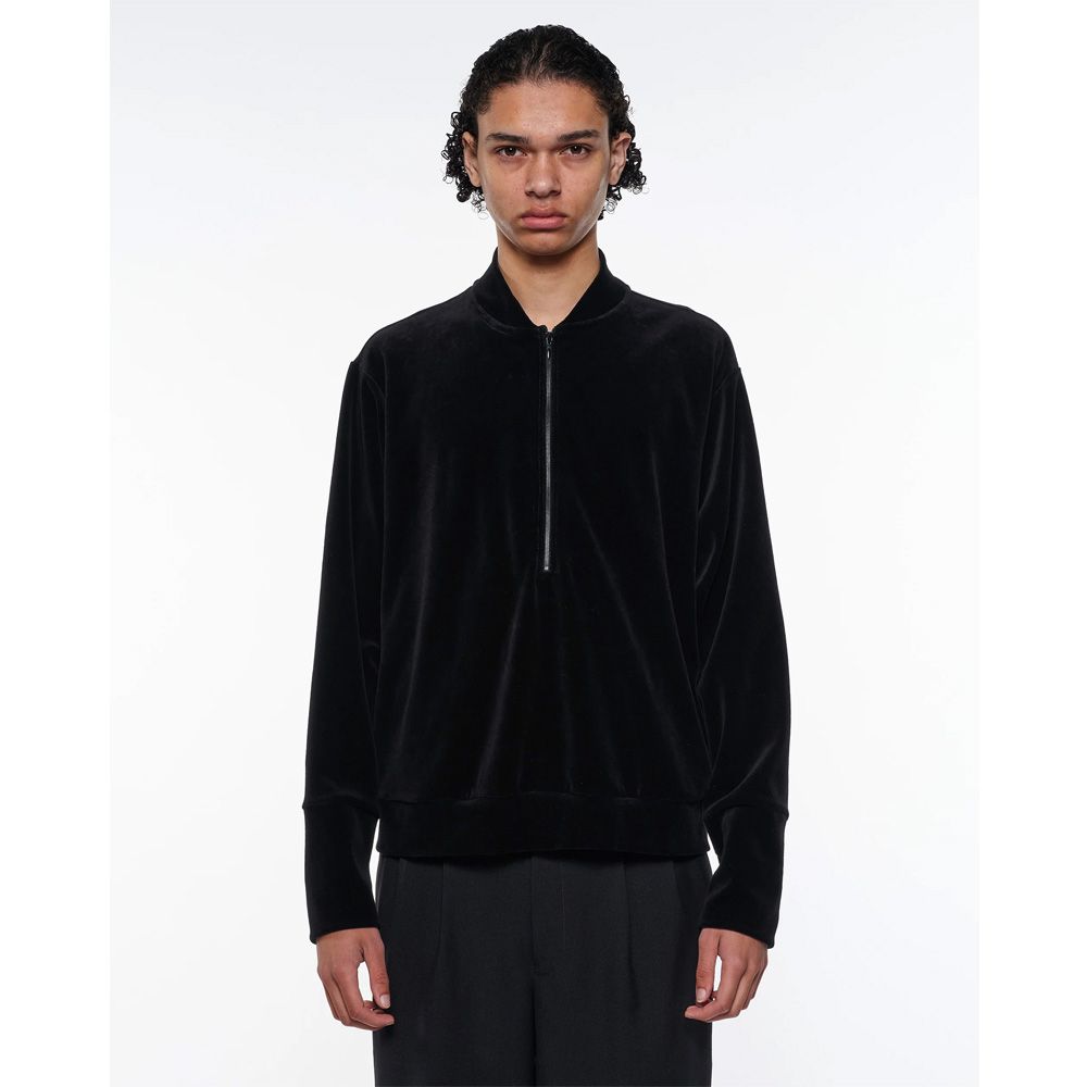 Half Zip Track Jacket - dark navy / オーガニッコットンベロア - ハーフジップトラックジャケット / M25C19CS02C