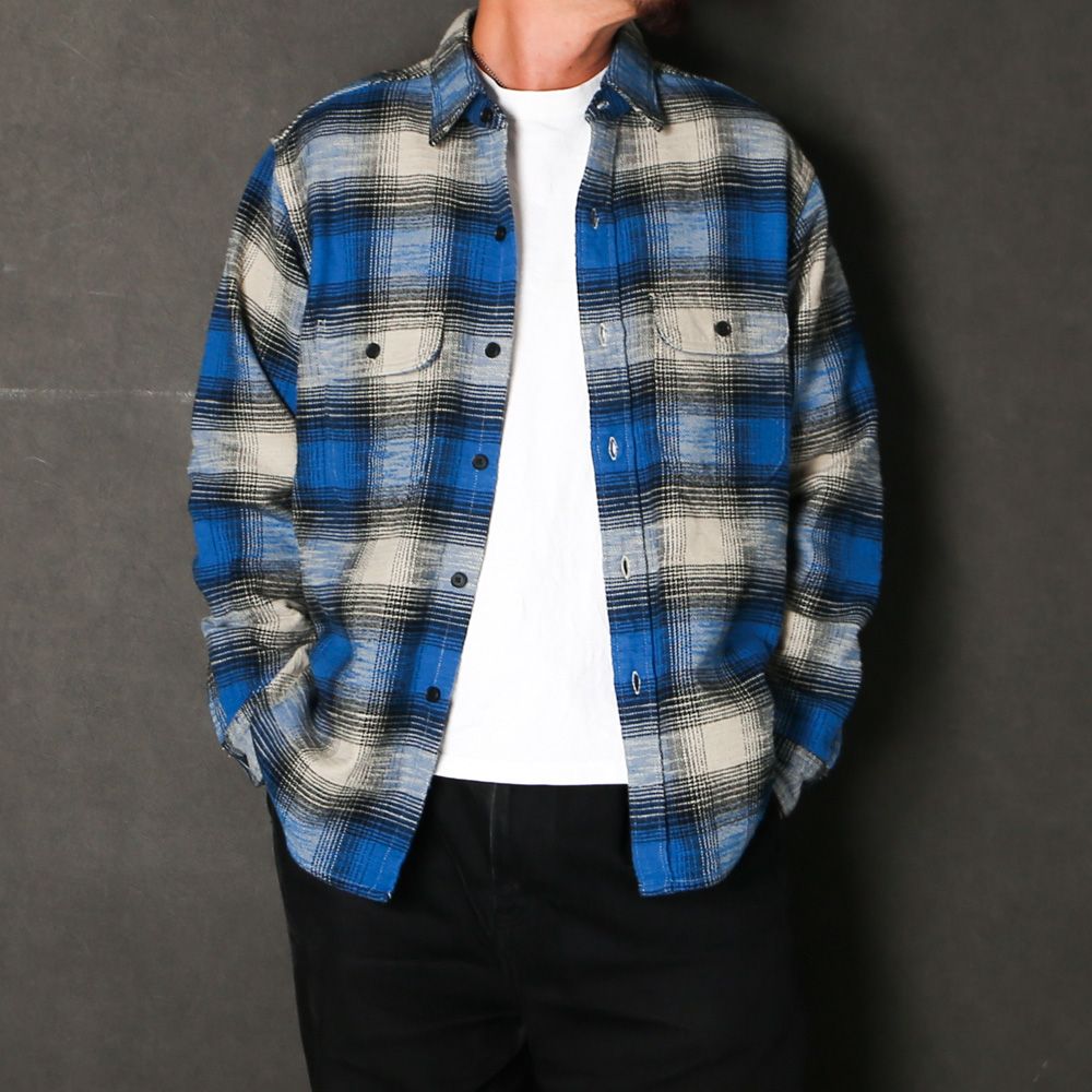 Heavy Cotton Flannel Ombre Work Shirt  - BPT / MDFBF09503