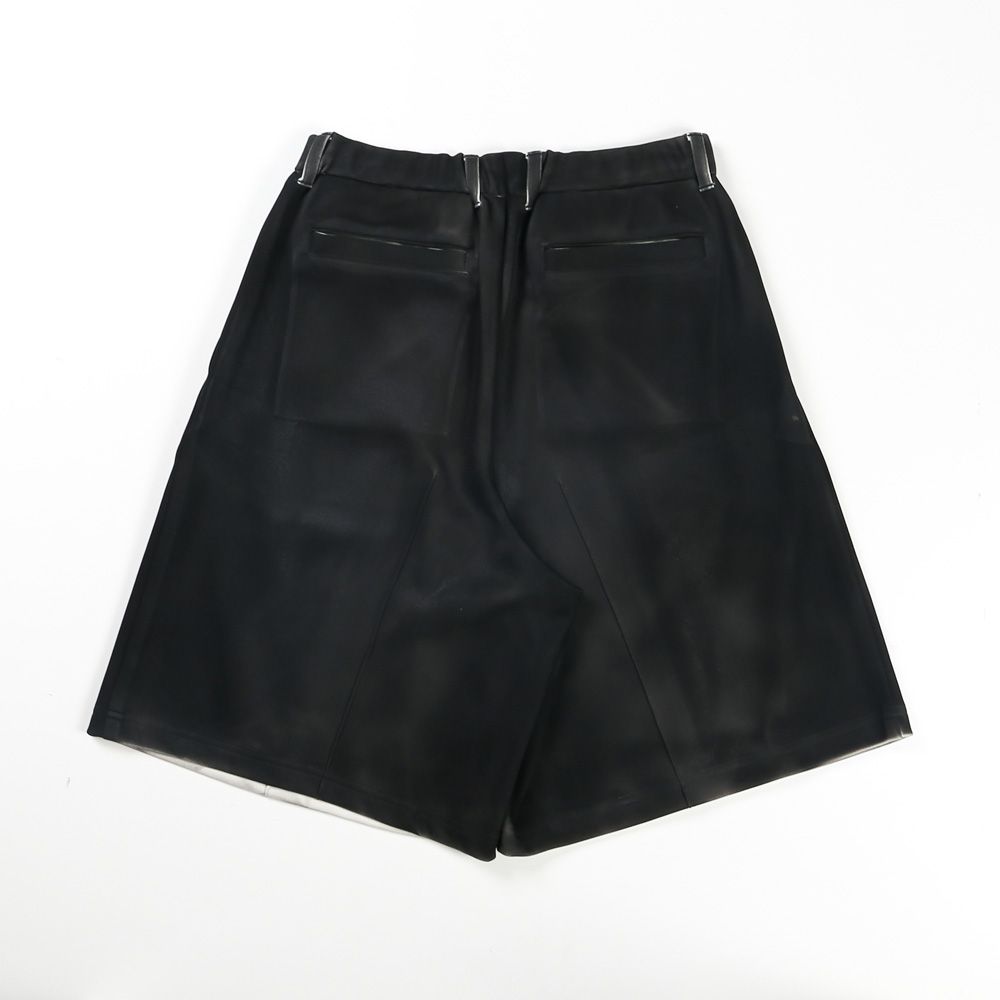 "Leather Coating Jersey" Short Track Pants - Black / レザーコーティングジャージ ショートトラックパンツ / TA26SS-PT090