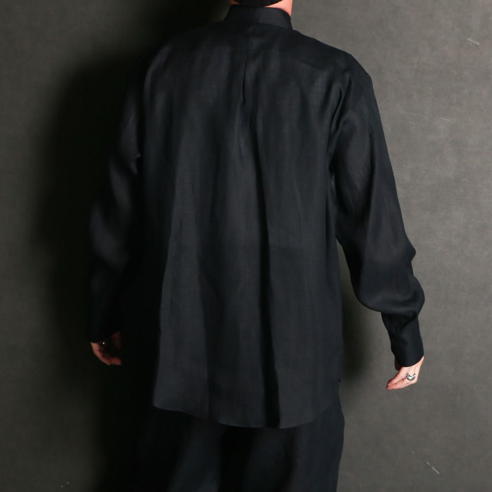 COMFORT FIT SHIRT - BLACK / ヘンプ細布 - コンフォートフィットシャツ / A26A22SH01C
