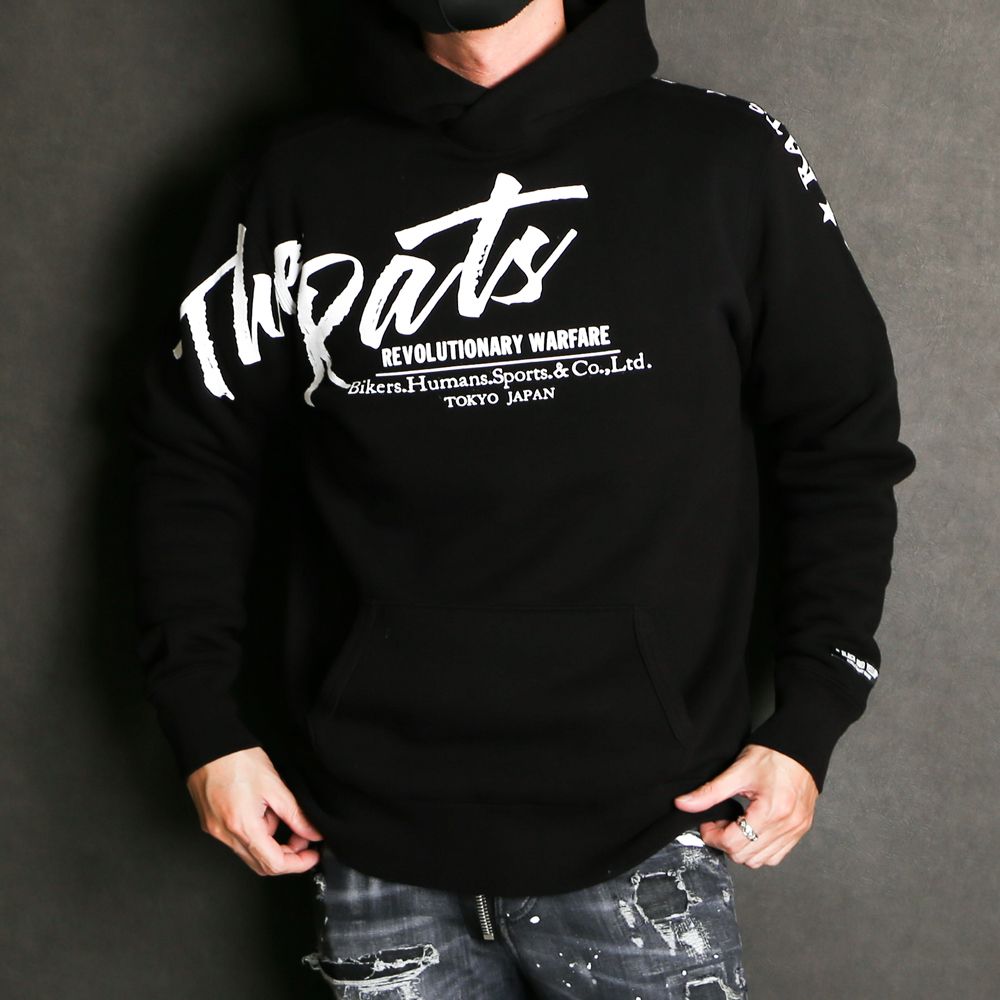 RATS - SCRIPT BIG LOGO CROSS NECK HOODIE