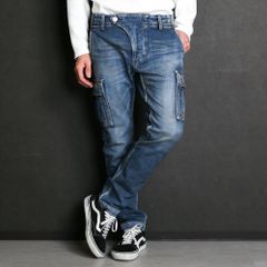 SWEATLIKE-STRETCH DENIM TAPERED CARGO PANTS / スウェットライクデニム テーパード カーゴパンツ / TPT-F2006
