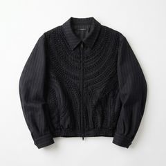 "Jomon Relief" Zip-Up Blouson - Black / ジップアップブルゾン / TA26AW-BL049