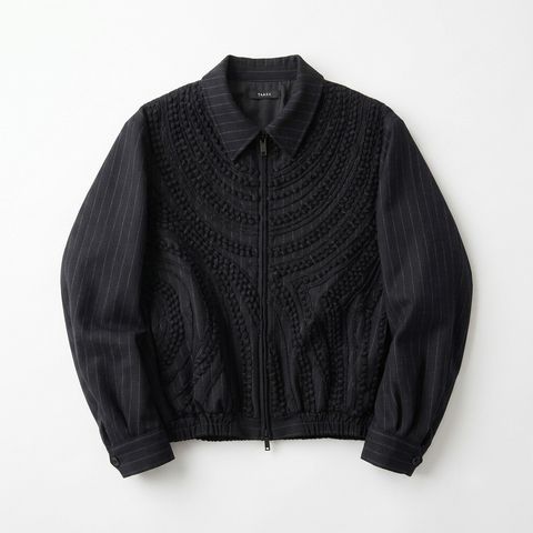 "Jomon Relief" Zip-Up Blouson - Black / ジップアップブルゾン / TA26AW-BL049