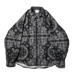 【ラスト1点-サイズM】 Split yoke big shirt - Bandana jacquard / ビッグシルエット シャツ - バンダナ ジャガード / SN-535A
