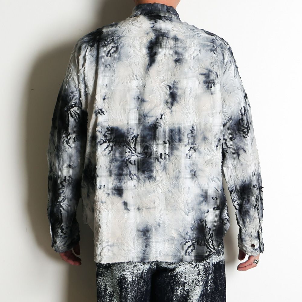 "Tie-Dye Check" Regular Shirt - Black / タイダイチェック レギュラーシャツ / TA26SS-SH023