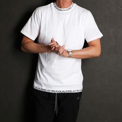 COLLAR LOGO T-SHIRT - WHITE / ネックロゴ Tシャツ / UST-24014