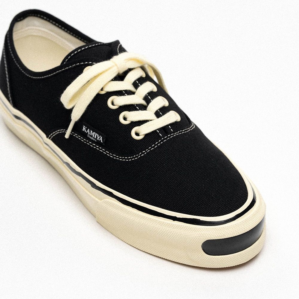 "Herc" Vulcanize Aged Sole Sneakers - Black / "ハーク"ヴァルカナイズ エイジドソール スニーカー / G16FW701