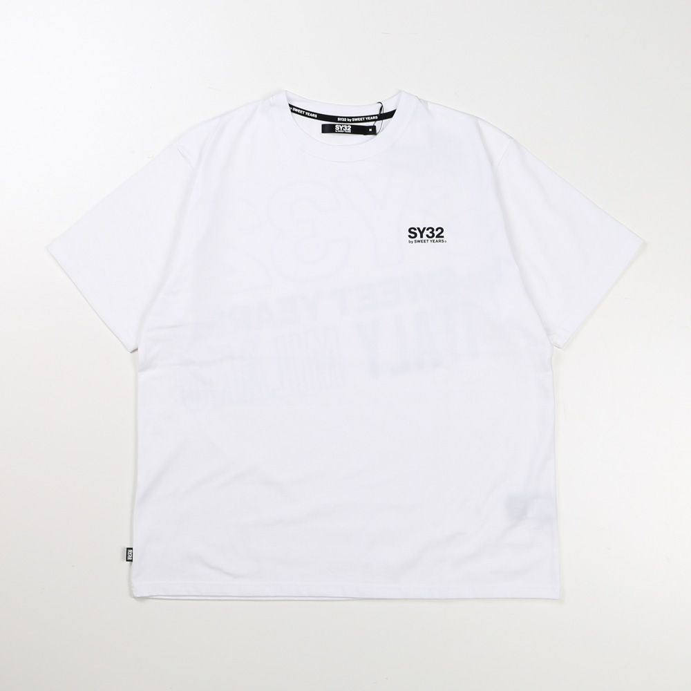 BACK SLASH BIG LOGO TEE - WHITE × BLACK / グラフィックTシャツ / 14154J-W