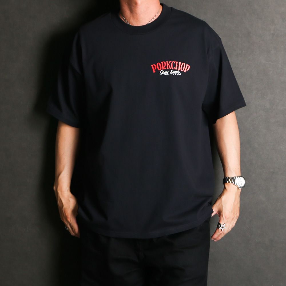 PORKCHOP - PORK BACK TEE - BLACK / ショートスリーブTシャツ