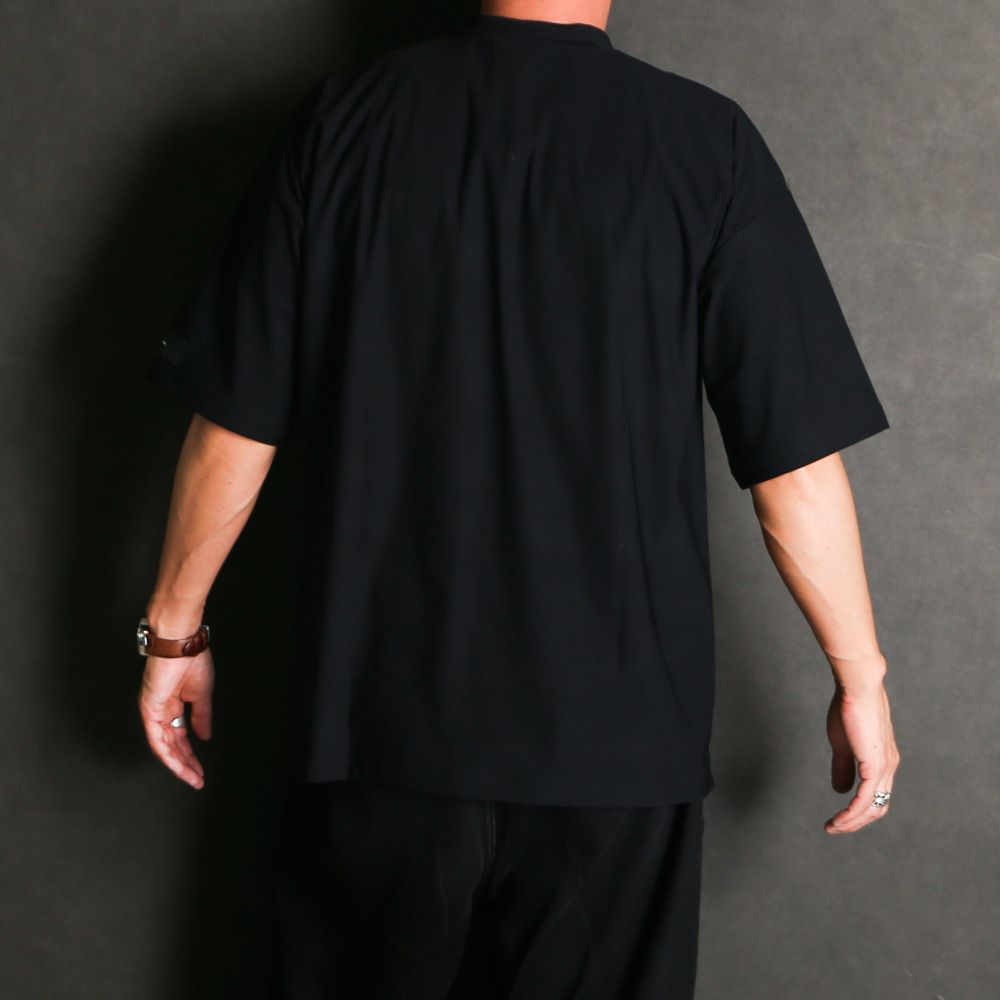 SIDE RC OVER TEE - BLACK / オーバーサイズ ナイロンTシャツ / RC39-T-004