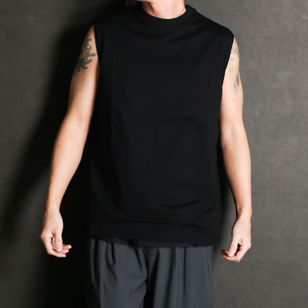 SLEEVELESS TEE - BLACK / オーガニックコットン40/2天竺 - スリーブレスTEE / M26A13CS03A