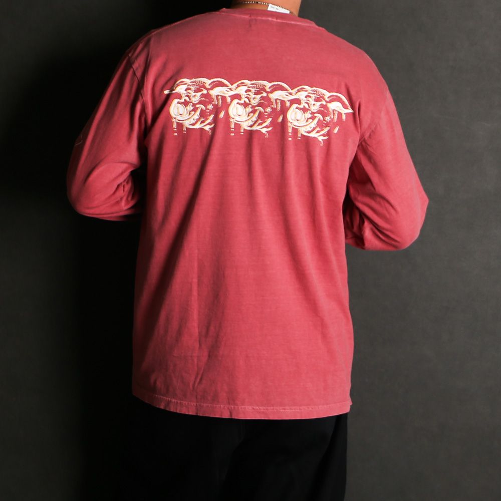 SCUM PORK L/S TEE - CRIMSON RED / ロングスリーブTシャツ