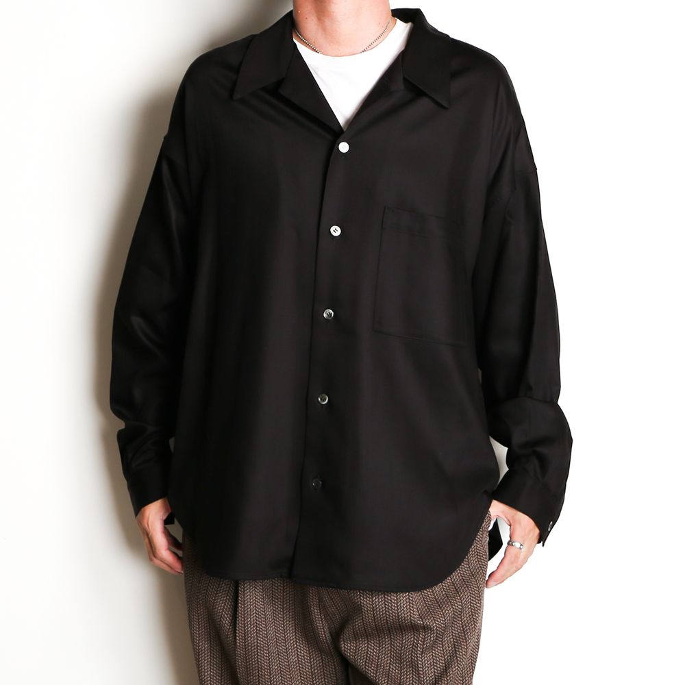Regular fit big shirt - Rayon poly gabardine / レギュラーフィット ビッグシャツ ギャバジン / SN-411A