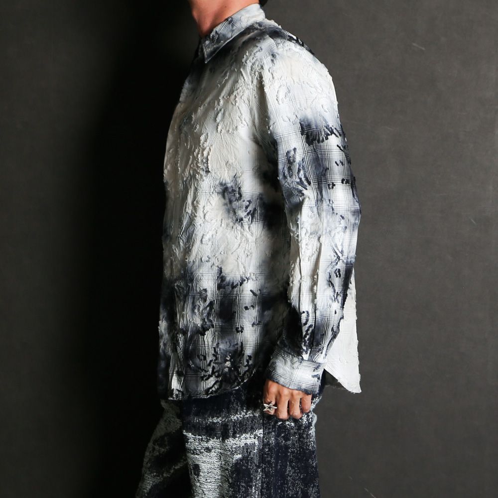 "Tie-Dye Check" Regular Shirt - Black / タイダイチェック レギュラーシャツ / TA26SS-SH023