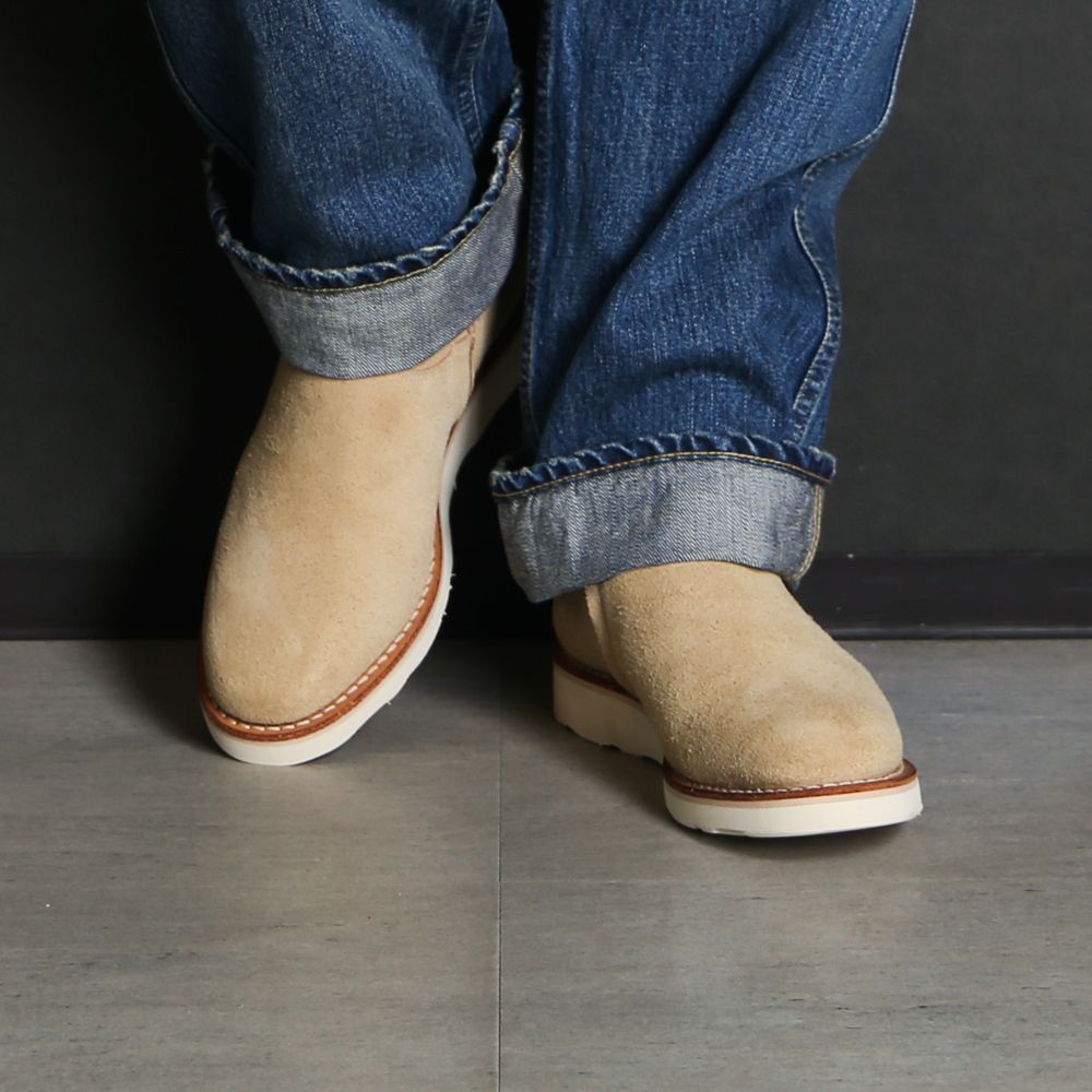 Suede Leather Side Zipper Boots - BEI / MDMGK001