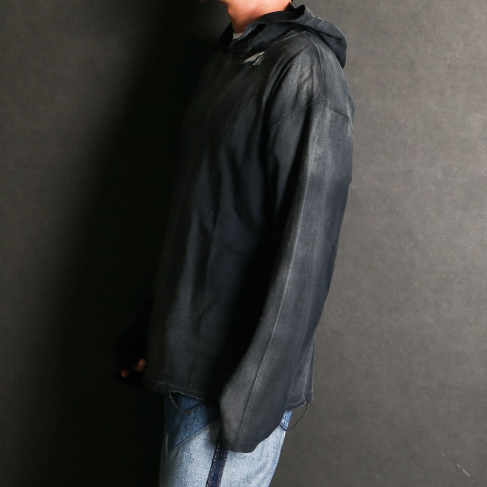 Distressed Light Weight Hoodie - BLACK / ライトウエイト フーディー / G15HD089