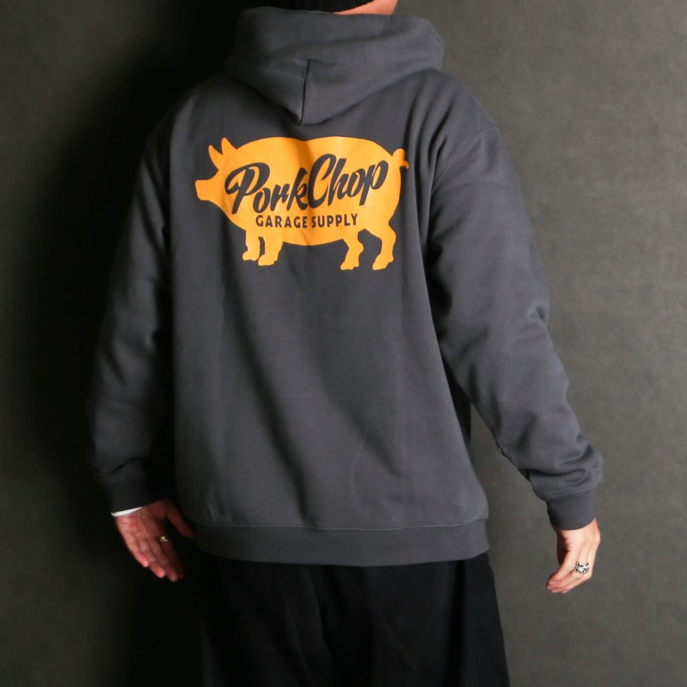 SCRIPT PORK HOODIE - ASH BLACK / プルオーバーパーカー