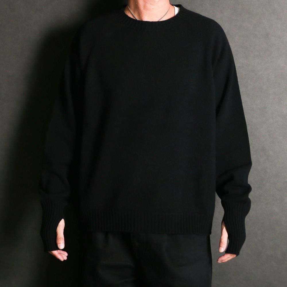 Seamless knit sweater - Wool & cashmere & silk / シームレス クルーネックセーター - ウール & カシミヤ & シルク / SN-592A