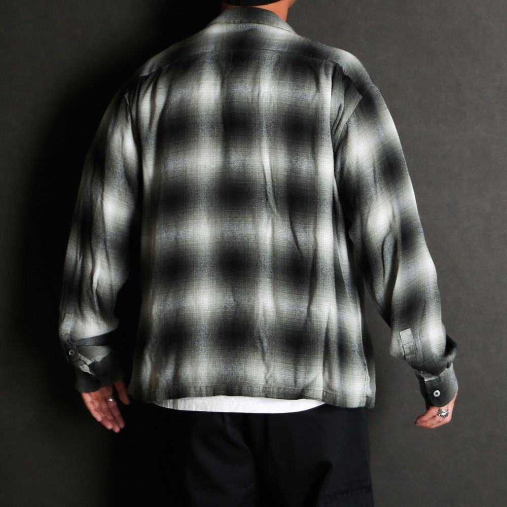 R.Flannel Ombre Open Collar SH - BLT / 2604-5002