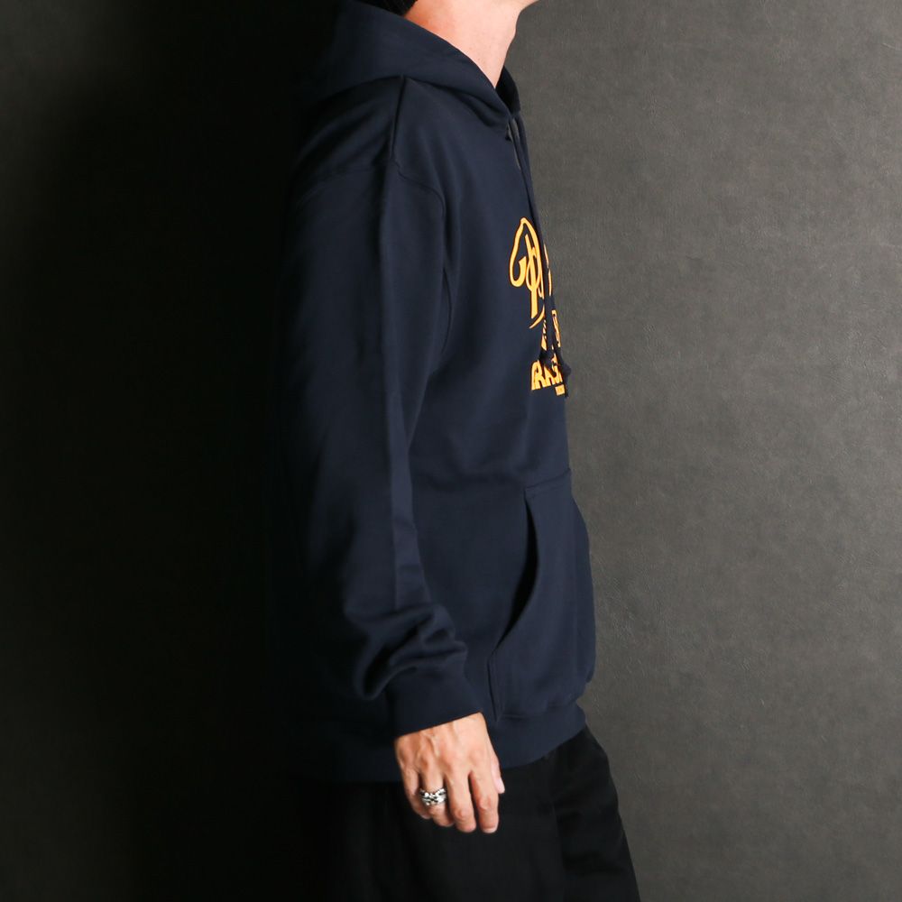 SCRIPT COLLEGE HOODIE - NAVY / プルオーバーパーカー