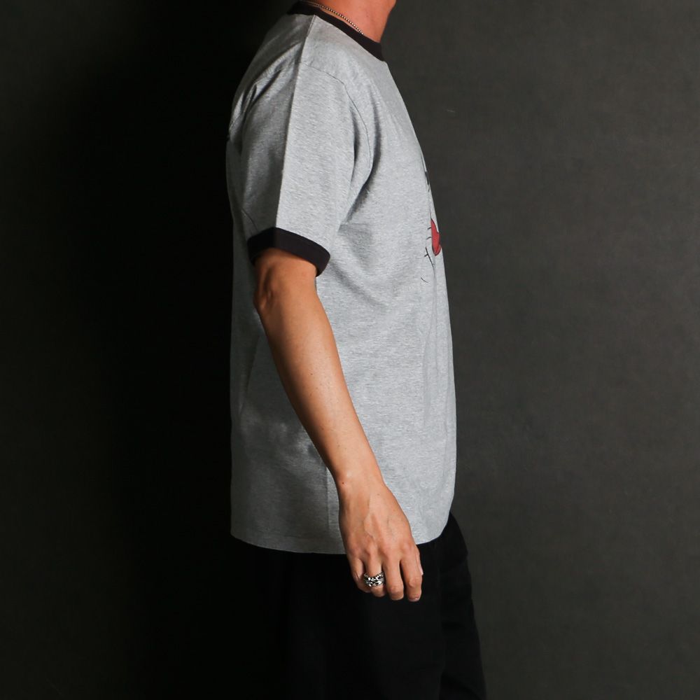 【ラスト1点-サイズXL】 Disney / SD Ringer T - Gray × Black / Tシャツ / TSOSJ110