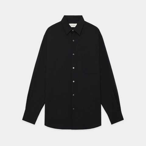 COMFORT FIT SHIRT - BLACK / オーガニックウール2/80トロピカル - コンフォートフィットシャツ / A26A15SH01C