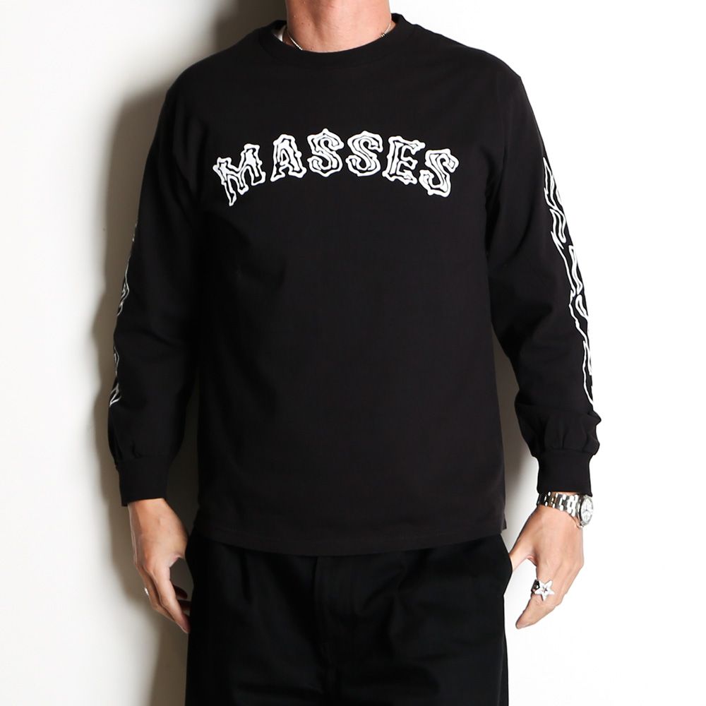 MASSES - T-SHIRT L/S TWIN SKULL - Black / ロングスリーブ Tシャツ 