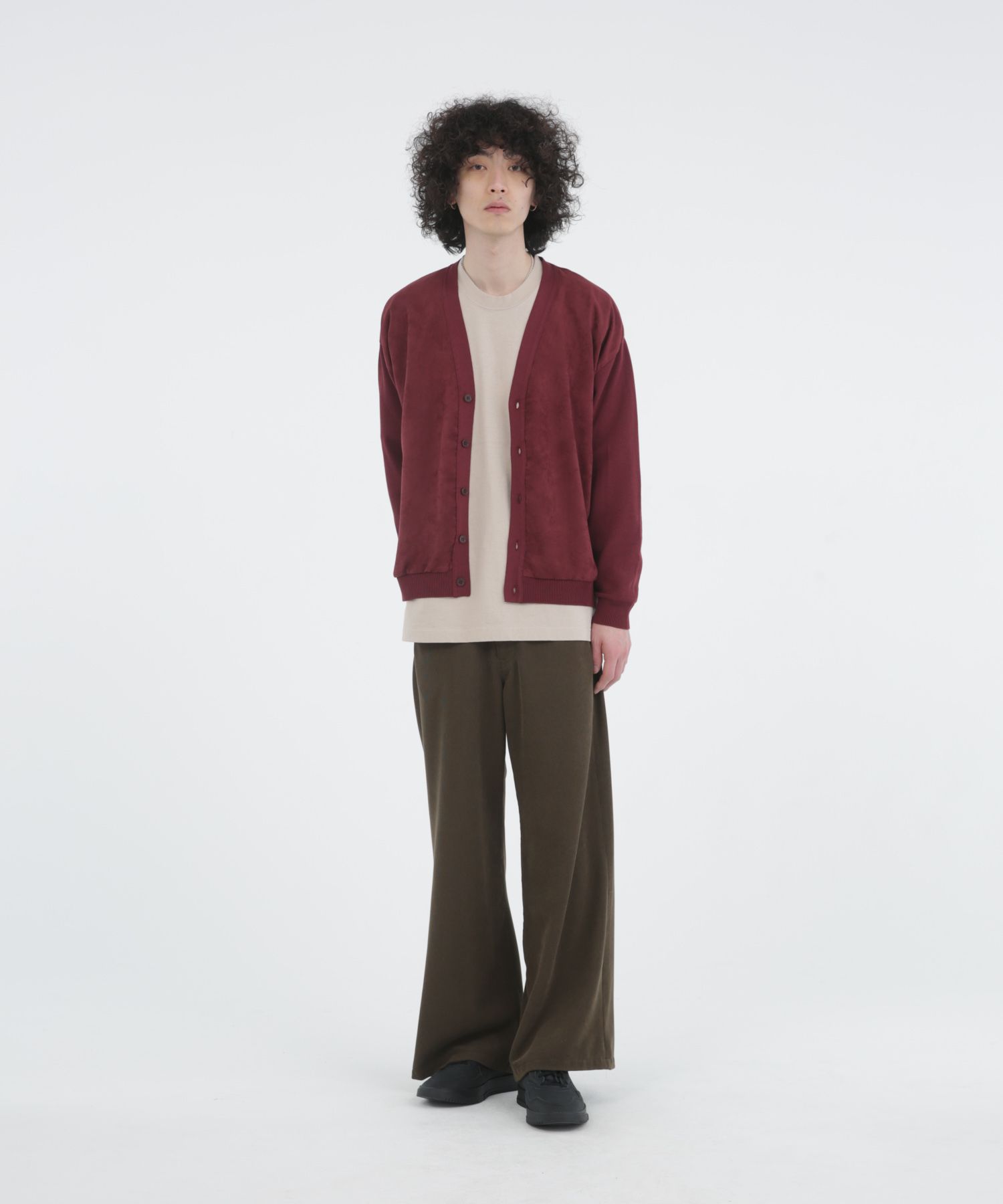 ECO SUEDE COMBI KNIT CD / エコスエード ニットカーディガン / 278208