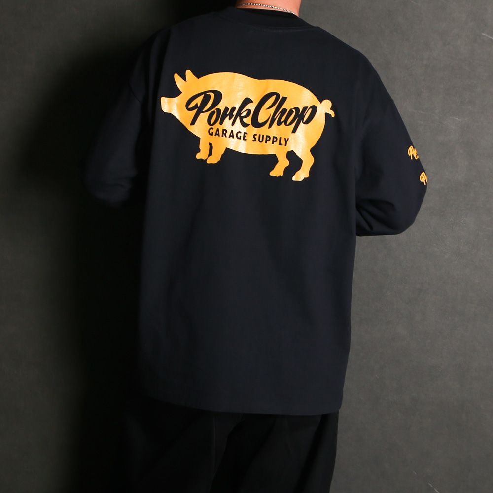 SCRIPT PORK L/S TEE - BLACK / ロングスリーブTシャツ