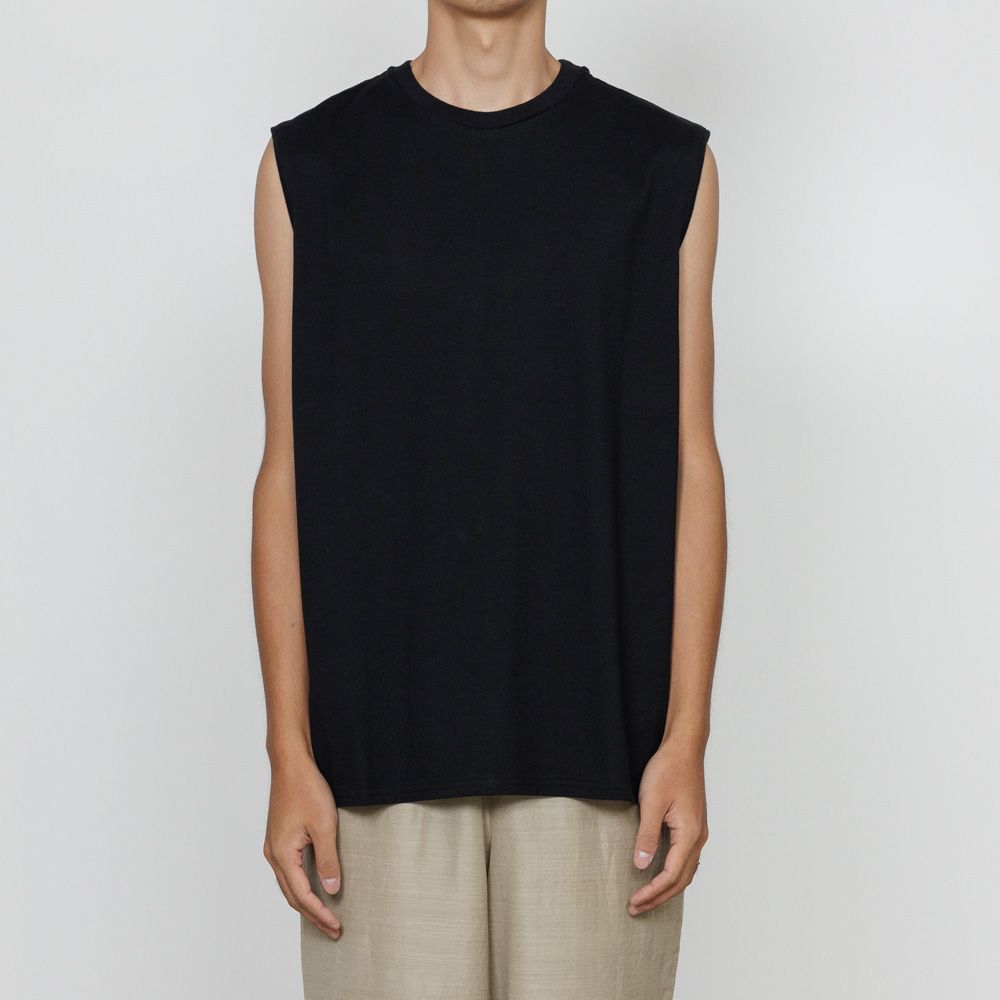 SLEEVELESS TEE - BLACK / 40/2 オーガニックコットンニット - スリーブレスTEE / M26A13CS03A