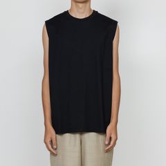SLEEVELESS TEE - BLACK / 40/2 オーガニックコットンニット - スリーブレスTEE / M26A13CS03A