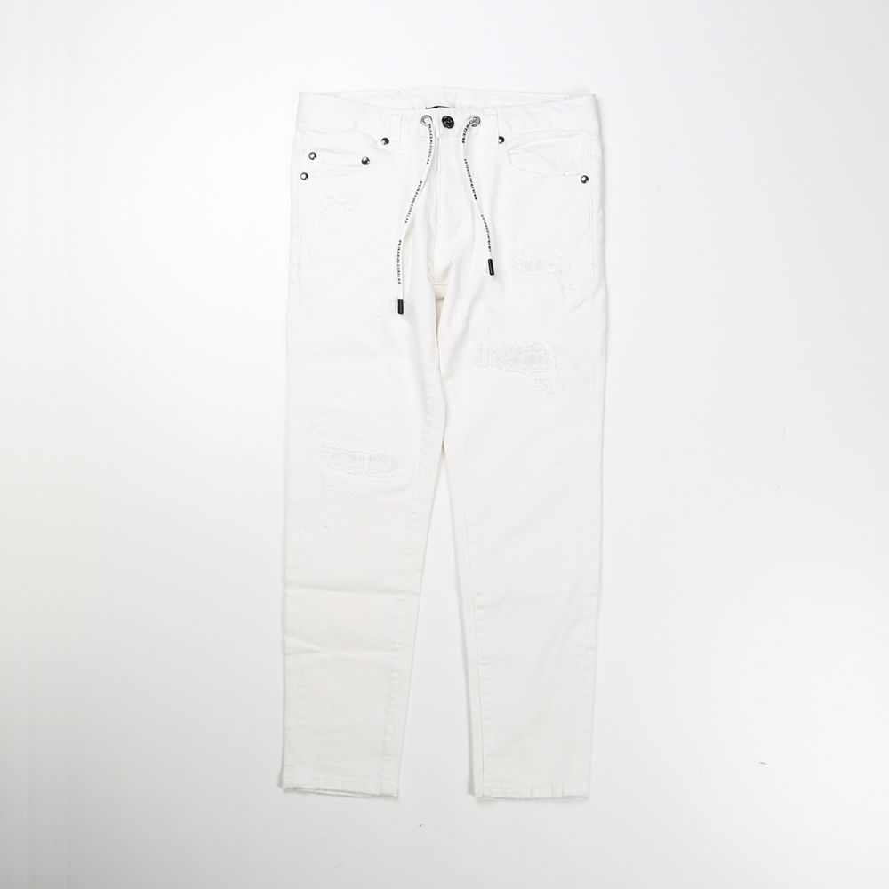 WHITE DAMAGE DENIM PANTS / アンクル ダメージデニムパンツ / USB-21015