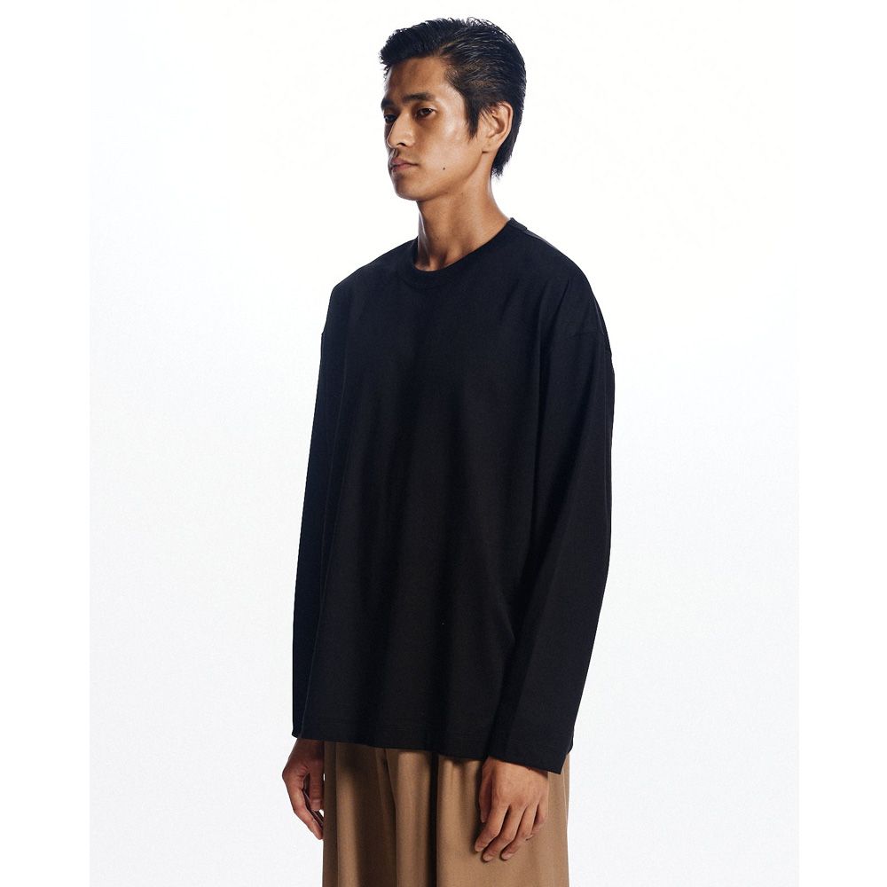 COMFORT FIT Tee L/S - BLACK / オーガニックGIZA 80/3 天竺 サバイバルクロス® - コンフォートフィットTee L/S / A26A19CS01C