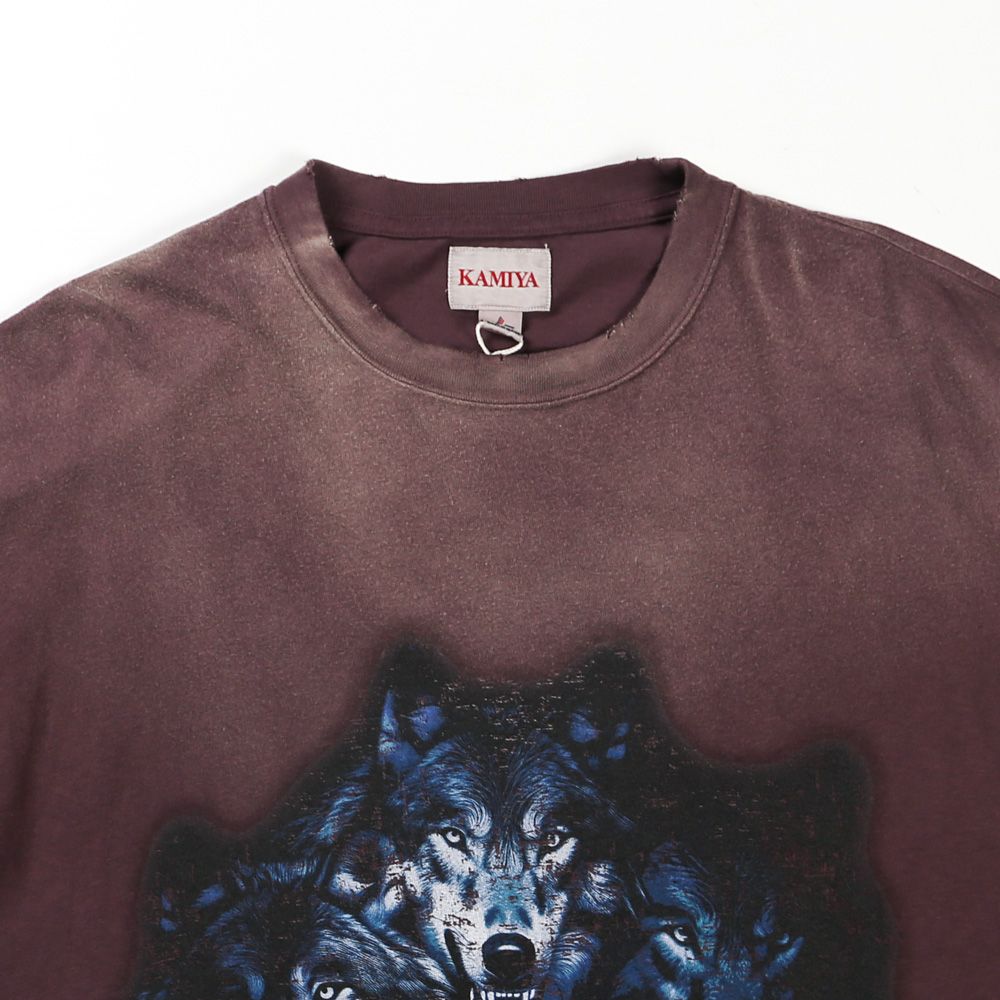 KAMIYA - 【ラスト1点-サイズL】 “KMY-WOLF” Distressed Tee