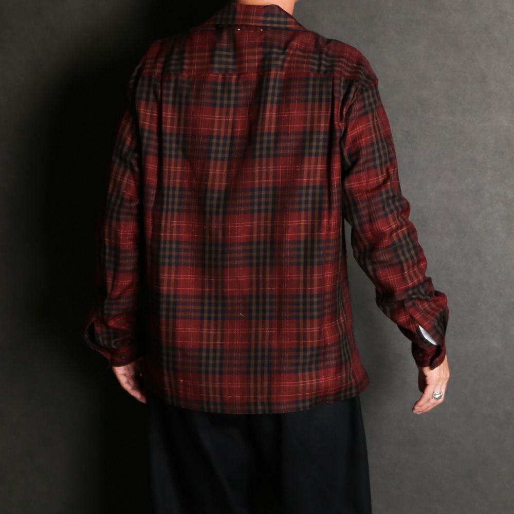 MINEDENIM - Ry.Wool Check Open Collar SH / 2309-5003 | chemical