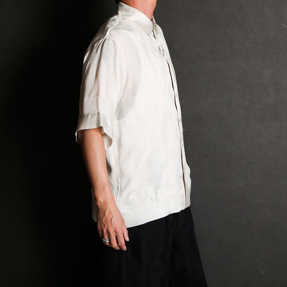 "GEOMETRIC JACQURD" RAYON CUPRA SHIRT / 半袖シャツ / TA24SS-SH059