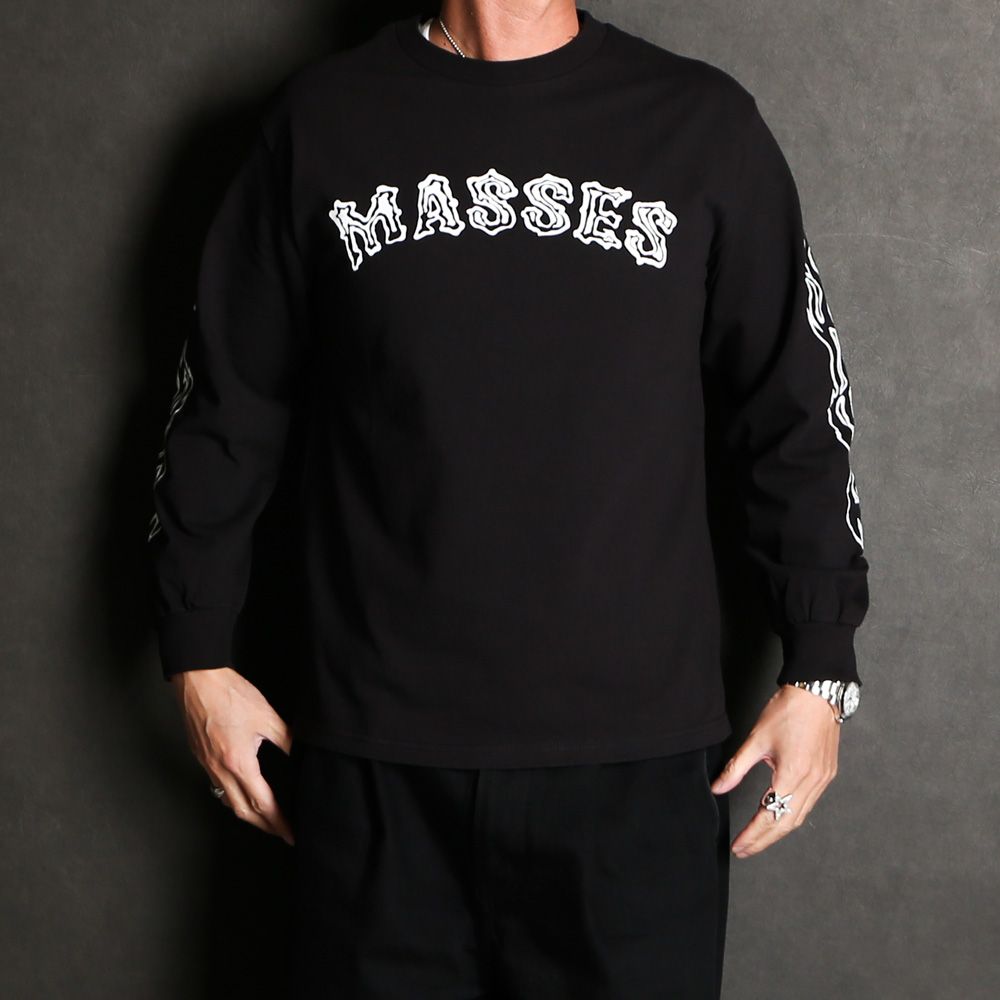 MASSES - T-SHIRT L/S TWIN SKULL - Black / ロングスリーブ Tシャツ 